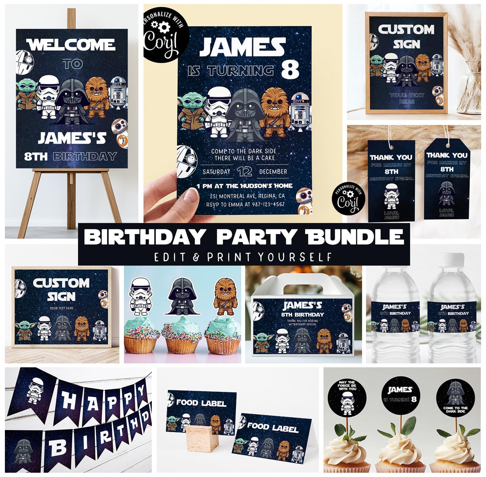 Starwars Birthday Party - Etsy Singapore, image size:1588x1557
