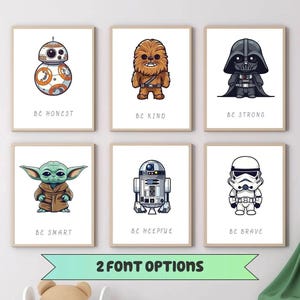 Star War Poster 6 Set, star war nursery, star war wall art, nursery art, nursery prints bedroom baby room starwar art Star War Prints Bundle