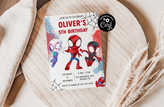 Editable Spidey Invitation Spidey and his Amazing Friends Birthday Party Invite Spidey Birthday Invite Template Instant Download Digital sp1