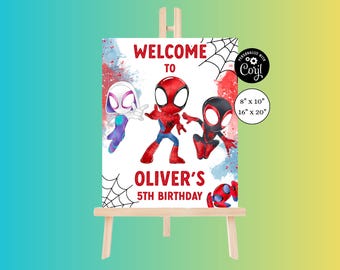 Superhero Birthday Welcome Sign, Editable Poster (Digital)