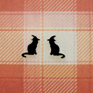 Witchy Cat Earrings|Acrylic Earrings|Halloween Earring|Halloween Gift|Halloween Accessories|Spooky Gifts|October| Black Earrings| Cat Lover