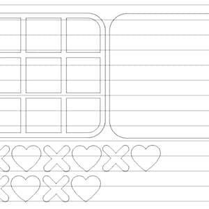 Heart Tic Tac Toe Laser Design File| Valentine&#39;s Day Laser Design| Tic Tac Toe Laser Design