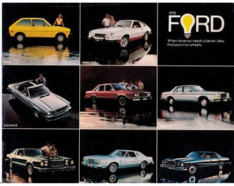 1978 Ford Full Line Sales Brochure Fiesta Pinto Mustang II Thunderbird LTD