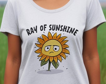 Ray Of Sunshine T-Shirt, Sunflower Shirt, Cute Tee, Funny Gift, Ironic Shirt, Floral T-shirts