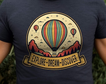 Explore Dream Discover T-Shirt, Adventure TShirt, Mountain Scenery Tee, Camp Life Tee, Camping Lover Gift, Traveler Shirt, Nature Lover Gift