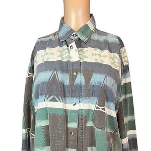 SALE Vintage 90s Sergio Valente Button Down Shirt - Southwestern Cowboy Print Shirt Small - Rare Find Designer Shirt - Casual  Jacket 1980s