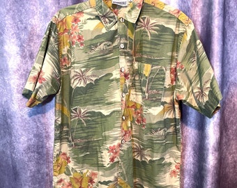 Vintage Aeropostale Hawaiian Shirt: 80s-90s Cotton Tropical Design
