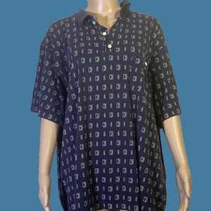 Vintage 90s Munsingwear Polo Shirt - Mens XXL - Retro Button Up - Dad Shirt - Funky Pattern - Unisex - Throwback
