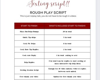 Rough Play Sexting Script