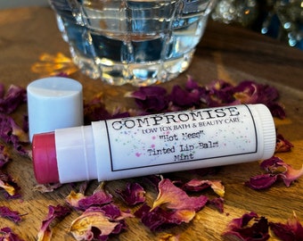 All Natural Organic tinted lip balm- “Hot Mess”| available in Mint, natural lip tint, coloured lip balm, natural lip stain