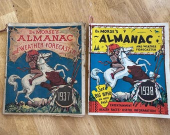 Carnets d'almanachs de Comstock, millésime 1937-1938 | Publicité pour les pilules de racine d'Inde du Dr Morse's | Éphémères de médecine brevetée