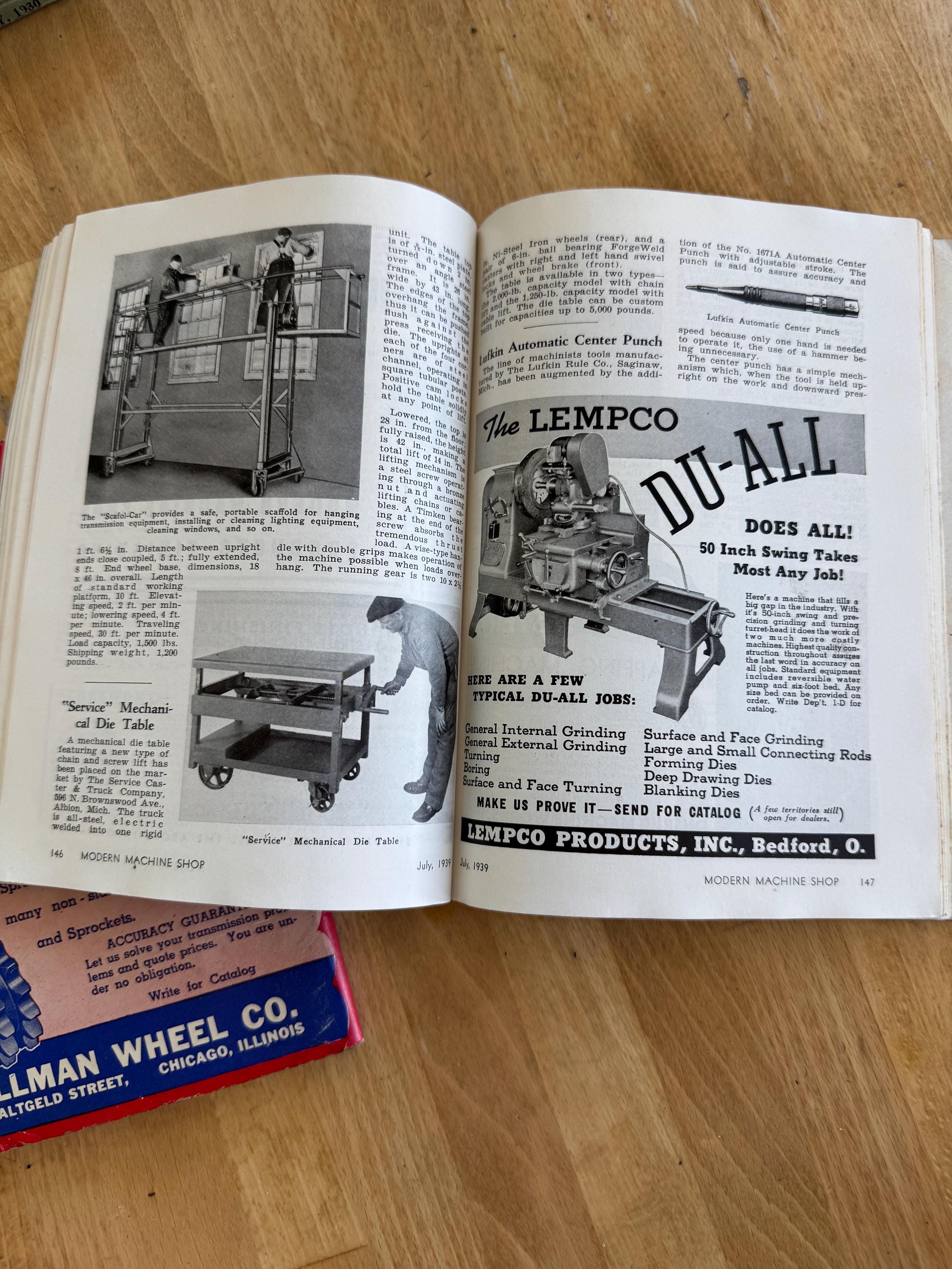 ヴィンテージ産業貿易雑誌：モダン・マシン・ショップ＆ヒッチコックの