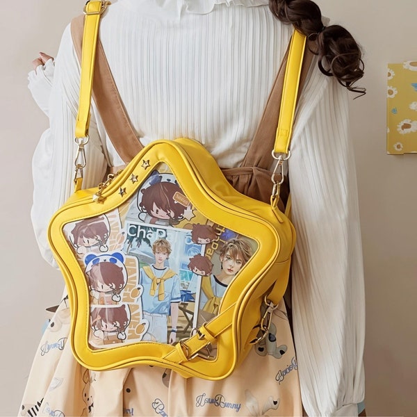 Ita Bag Thesunace Star Stars Pins Mochila Bonita Estética Y2K Crossbody Bag Ita Insert Display Bolso De Piel Sintética Uso Diario, Negro, L Ita Bag Comprar