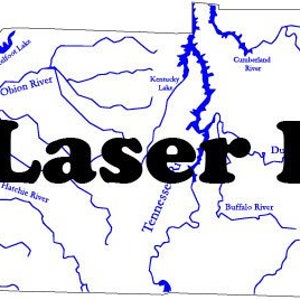 SVG listo para láser de los principales lagos y ríos de Tennessee
