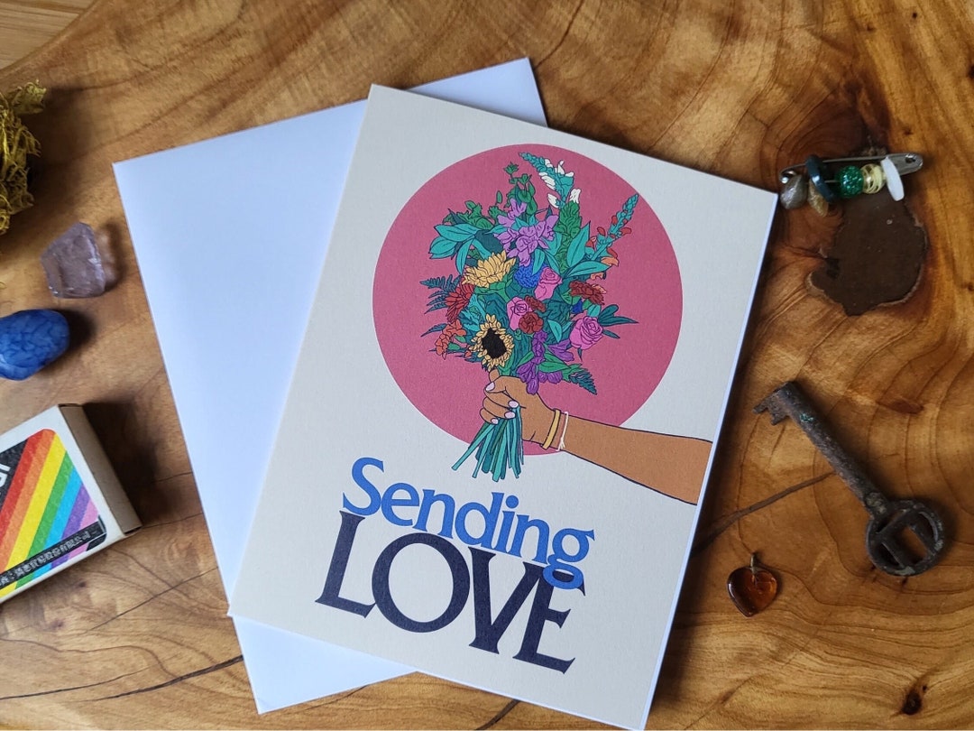 Sending Love Greeting Card - Etsy