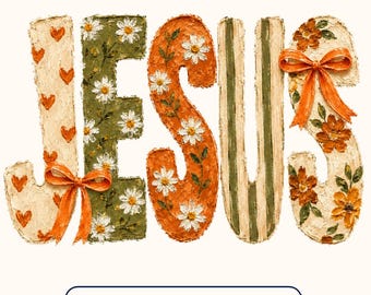 Jesus PNG, Christian Floral Png, Coquette Jesus Png, Faith-Based Sublimation PNG, Religious Design, Floral Jesus PNG, Digital Download