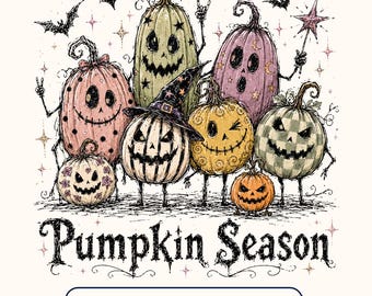 Pumpkin Season Png, Cute Halloween Pumpkin PNG, Spooky Pumpkin Sublimation, Vintage Pumpkin Patch Design, Fall Halloween Digital Download