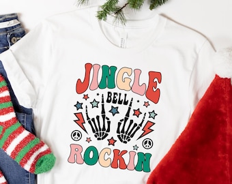 Jingle Bell Rockin' Christmas Shirt: Soft Cotton Blend, Unisex Fit