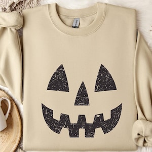 Halloween Pumpkin UNISEX Sweatshirts, Pumpkin Face Sweatshirt, Jack O&#39; Lantern Sweatshirt, Halloween sweatshirt