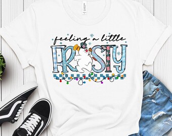 Feeling A Little Frosty Shirt, Cute Snowman Tee, Christmas Gift, Cute Winter Sweatshirt, Snowman Sweater, Comfort Colors T-Shirt