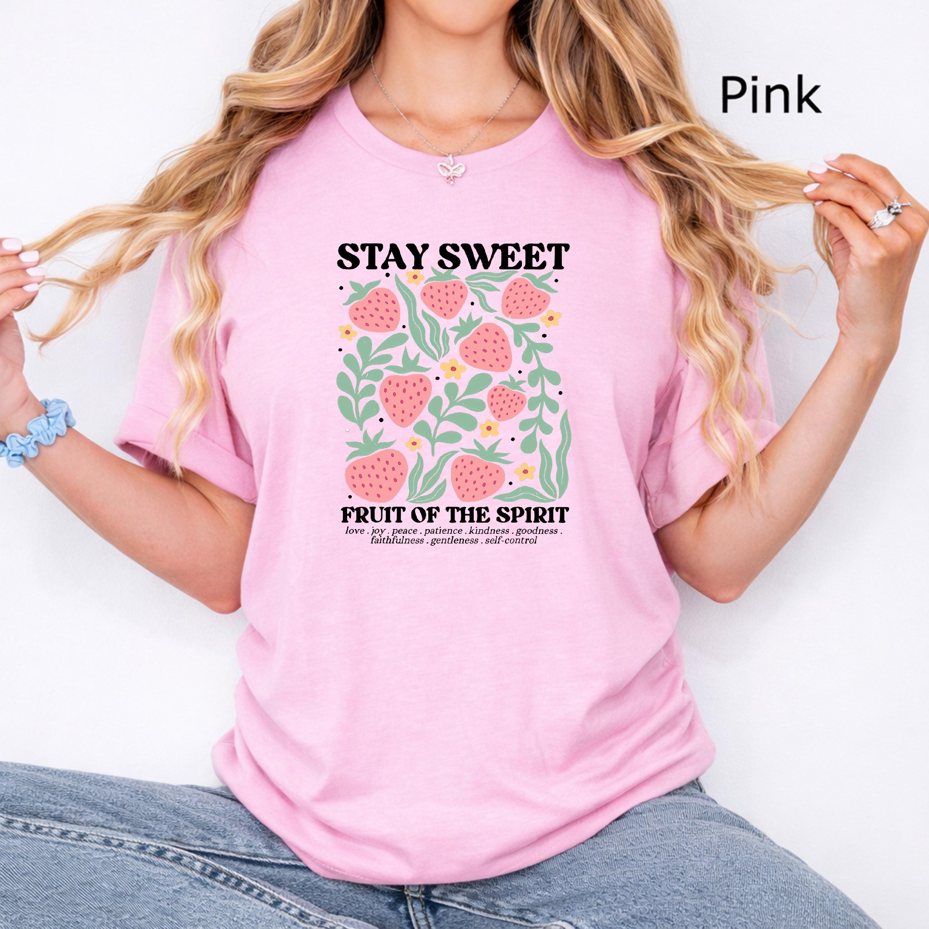 Fruits of the Spirit Bible Verse Shirt, Boho Christian Strawberry Shirt ...