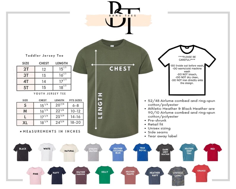 The image is a collage of various images, including a green t-shirt, a toddler jersey t-shirt, and a variety of colored t-shirts. The image does not contain any text, and the descriptions provided are not too specific or detailed.