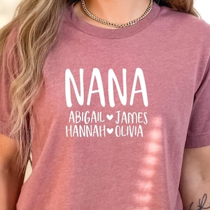 Personalized Nana Shirt, Nana and Grandchildren T-shirt, Customized Nana Shirt, Mothers Day Gift for Nana, Grandma Birthday Gift, Nana Shirt