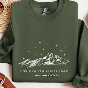 If The Stars Were Made To Worship Sweatshirt, Christian Hoodie, Faith Outfit, Bible Verse Clothing, Religious Family Hoodie, Cute Women Gift