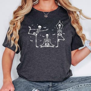 Skeletons Yoga Shirt, Halloween Shirt, Yoga Lover Shirt, Meditation Shirt, Gift For Yogi, Meditation Shirt, Namaste Shirt, Skeleton Shirt