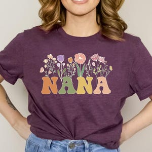 Nana Shirt, Grandma Wildflowers Shirt, Mother&#39;s Day Shirt, Grandma Shirt, Flower Nana T-Shirt