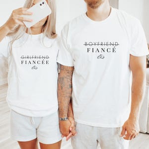 Fiance and Fiancee Shirt Set, Matching Fiancé and Fiancée T-Shirts, Engagement Tee, Future Mr. and Mrs. Tees, Just Engaged Gift For Couples
