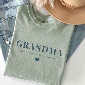 Personalized Grandma Shirt Comfort Colors®, Custom Nana Tee, Grandma Day Shirt, Mimi Shirt, Gift for Grandmother, Gigi Shirt, Grandmama Tee