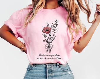 Wildflower Shirt, Coquette Shirt, Wildflower Coquette tshirt, Resilient, Birth Month Flower tshirt, Inspirational phrase shirt, Gift for her