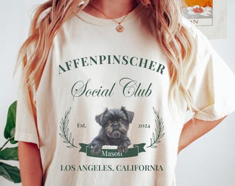 Affenpinscher Shirt, Custom Affenpinscher Social Club T-shirt, Affenpinscher lover Affenpinscher Mom, Affenpinscher Gift, Custom Pet Shirt