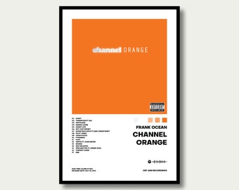 Cartel naranja de Frank Ocean Channel, decoración Hypebeast, decoración de pared, álbum personalizado, decoración de la habitación, regalo musical, portada del álbum, regalo para ella y él