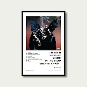 Travis Scott Birds in the Trap Poster, Hypebeast Decor, Wall Decor, Custom Album, Room Decor, Music Gift, Album Cover, gift for him and her