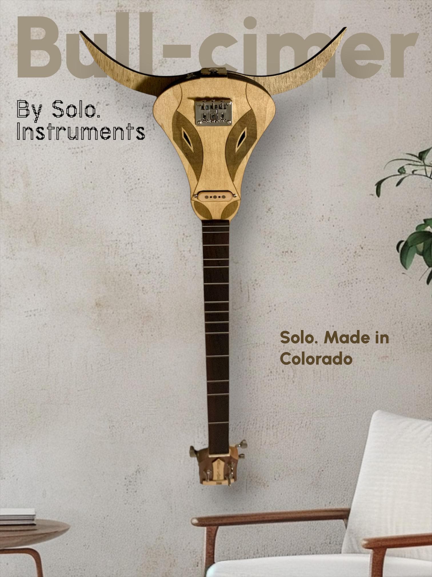 Bull-cimer 3 String Electric Dulcimer Guitar/functional Wall Art ...