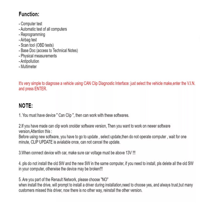 Can Clip V212 With Key up to 2029 Car Software for Renault