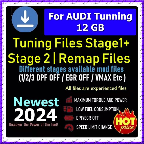 Diagnostic Auto For AUDI Tuning 12 GB Tuning Files Stage1,Stage 2...etc Ecu Files Remapping Automobiles Car Repair Tool