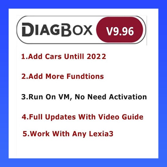 Diagnostic Diagbox V9.96 Tool Full Auto Car Repair Update For Lexia3 91 PP2000 Lexia-3 Diagbox Citroen Peugeot Till 02/2022