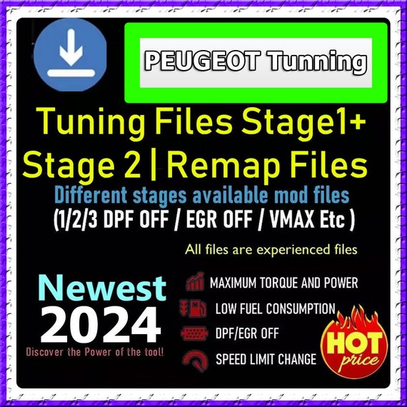 Diagnostic Auto For PEUGEOT Tuning 12 GB Tuning Files Stage1,Stage 2...etc Ecu Files Remapping Automobiles Car Repair Tool