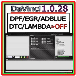 Davinci Car ECU Repair Programmer DPF EGR Flaps ADblue remover Chiptunning Remapping sw Davinci V1.0.28 Win7/10/11 Diagnostic Cars