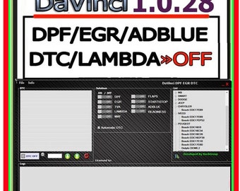 Davinci Car ECU Repair Programmer DPF EGR Flaps ADblue remover Chiptunning Remapping sw Davinci V1.0.28 Win7/10/11 Diagnostic Cars