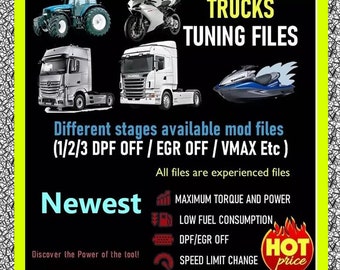 Truck tuning files,Stage 1, dpf remover, Adblue remove, Egr remover, etc. mod files Repair Tool Low Fuel, Maximum PowerConsumption