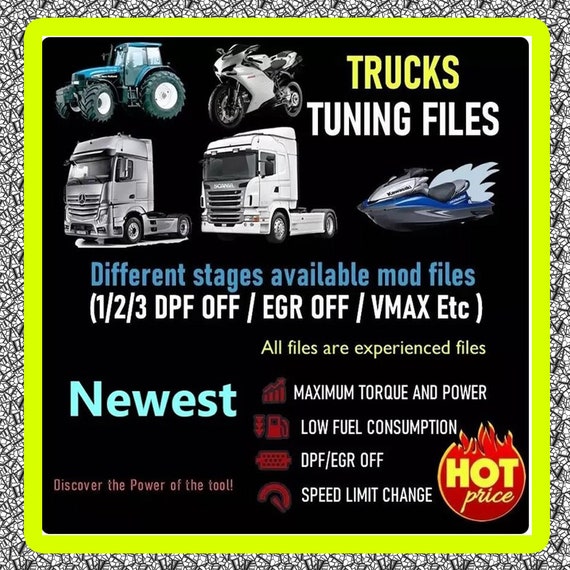 Truck tuning files,Stage 1, dpf remover, Adblue remove, Egr remover, etc. mod files Repair Tool Low Fuel, Maximum PowerConsumption