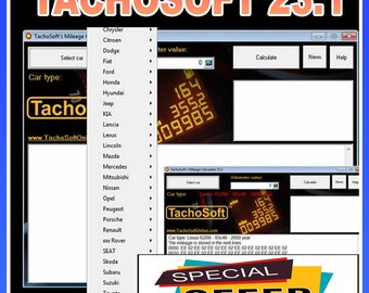 TachoSoft Car Mileage Calculator 23.1 TachoSoft Diagnostic Tool Mileage Counter Calculation Auto Digital Odometer Calculator