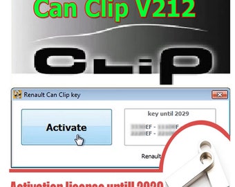 Can Clip V212 with key up to 2029 Car Software for Renault Reprogramming Airbag Test Base Doc Physical Measurements Multimeter