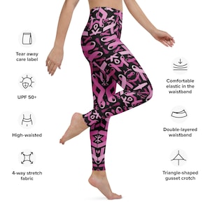 Breast Cancer Ribbons AOP Yoga Leggings