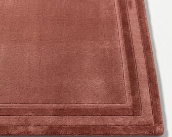 Dusty Rose Wool Area Rug 8x10, Hand Tufted, Plush