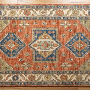 Hand Knotted Oushak Wool Rug, Muted Terracotta Area Carpet 8x10, 9x12, 10x14, 12x15
